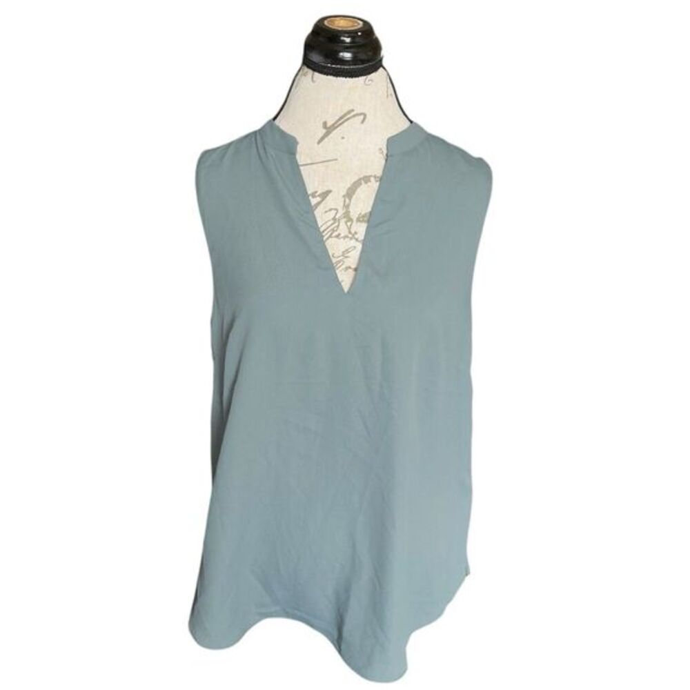 H&M Womens Blouse Sz 8 Sleeveless Green Summer Spring Girly Trendy Date night